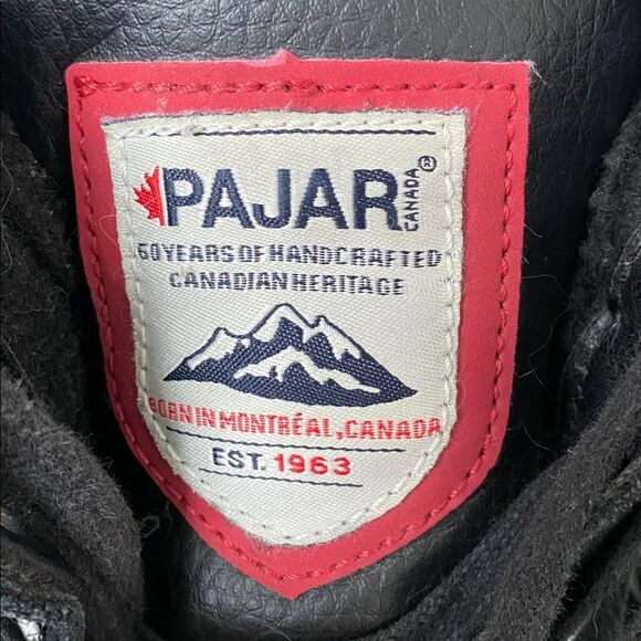Pajar Black and Red Lace-Up Waterproof Leather Winter Boots Sz 8 to 8.5 main image 13